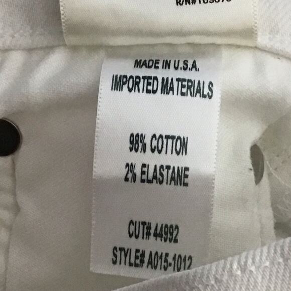 AGOLDE Isabel Mid Rise Prism White Distressed Raw Hem Slim Straight Jeans sz 27 - Picture 13 of 13